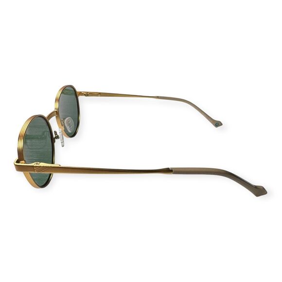 Zenni Retro Full-Frame‎ Round Fashion Eyeglasses Gold Gray main image 2
